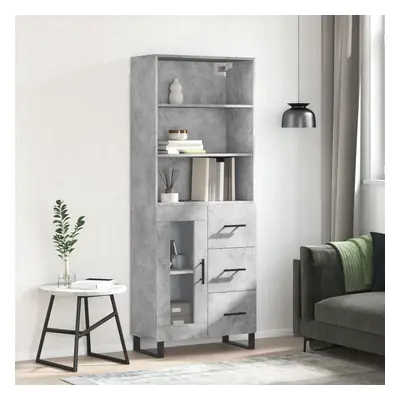 vidaXL Skříň highboard betonově šedá 69,5x34x180 cm kompozitní dřevo