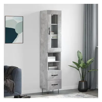 vidaXL Skříň highboard betonově šedá 34,5x34x180 cm kompozitní dřevo