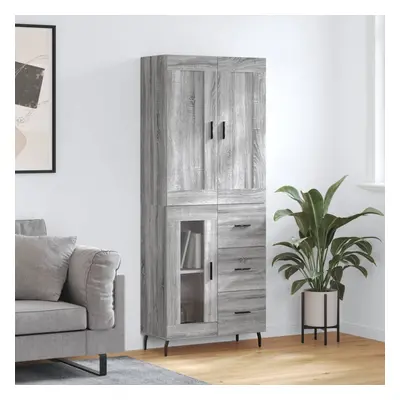 vidaXL Skříň highboard šedá sonoma 69,5 x 34 x 180 cm kompozitní dřevo