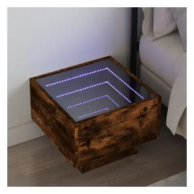 vidaXL Noční stolek s Infinity LED kouřový dub 40 x 40 x 30 cm