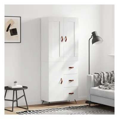 vidaXL Skříň highboard lesklá bílá 69,5 x 34 x 180 cm kompozitní dřevo