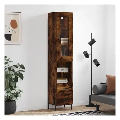 vidaXL Skříň highboard kouřový dub 34,5 x 34 x 180 cm kompozitní dřevo