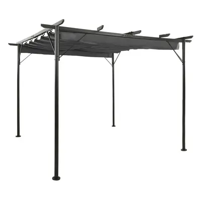 vidaXL Pergola se zatahovací střechou antracitová 3x3 m ocel 180 g/m²