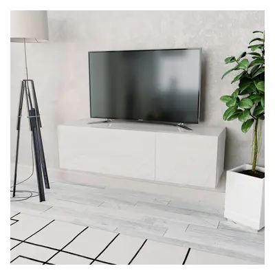 vidaXL TV stolek kompozitní dřevo 120x40x34 cm bílý s vysokým leskem