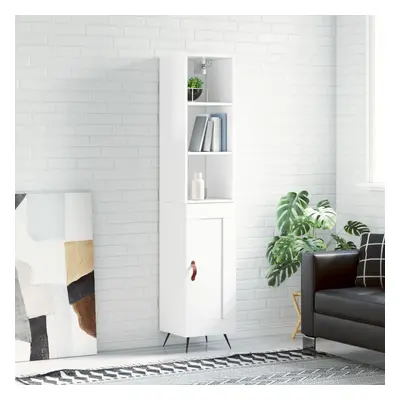 vidaXL Skříň highboard bílá s vysokým leskem 34,5x34x180 cm kompozit