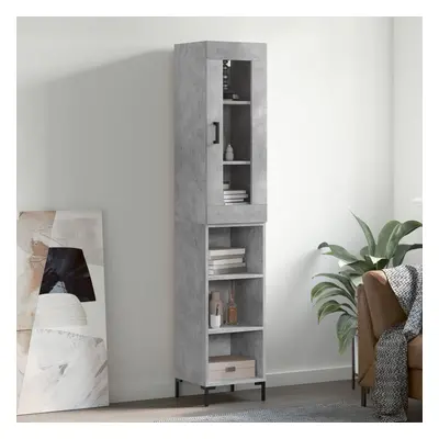 vidaXL Skříň highboard betonově šedá 34,5x34x180 cm kompozitní dřevo