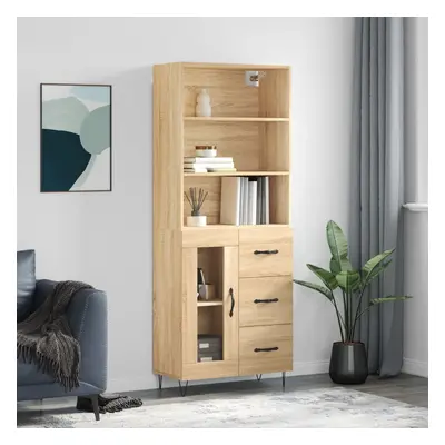 vidaXL Skříň highboard dub sonoma 69,5 x 34 x 180 cm kompozitní dřevo