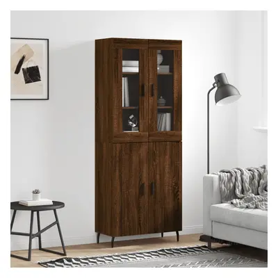 vidaXL Skříň highboard hnědý dub 69,5 x 34 x 180 cm kompozitní dřevo