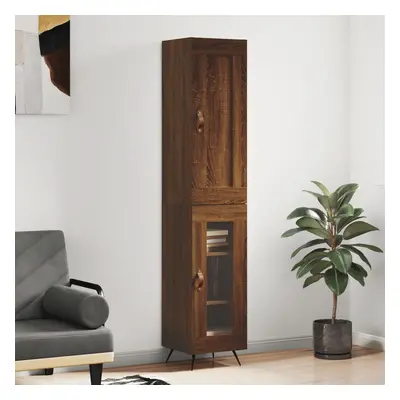 vidaXL Skříň highboard hnědý dub 34,5 x 34 x 180 cm kompozitní dřevo