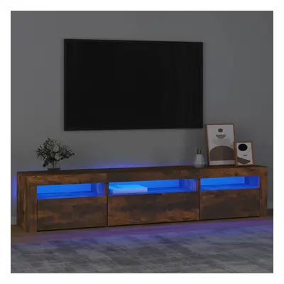 vidaXL TV skříňka s LED osvětlením kouřový dub 195x35x40 cm