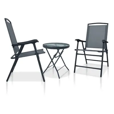 vidaXL 3dílný bistro set šedý ocel