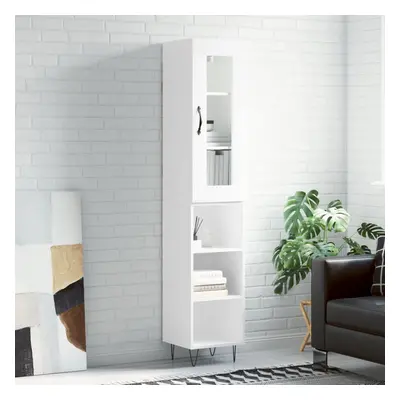 vidaXL Skříň highboard bílá s vysokým leskem 34,5x34x180 cm kompozit