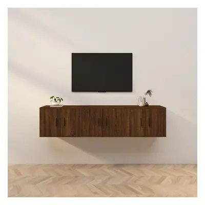 vidaXL Nástěnné TV skříňky 3 ks hnědý dub 57 x 34,5 x 40 cm