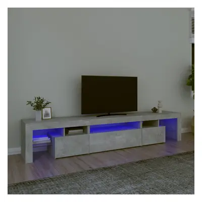 vidaXL TV skříňka s LED osvětlením betonově šedá 215x36,5x40 cm