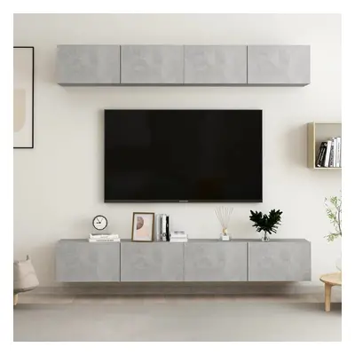 vidaXL TV skříňky 4 ks betonově šedé 100 x 30 x 30 cm kompozitní dřevo