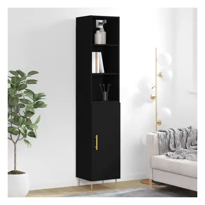 vidaXL Skříň highboard černá 34,5 x 34 x 180 cm kompozitní dřevo