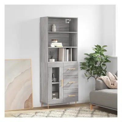 vidaXL Skříň highboard šedá sonoma 69,5 x 34 x 180 cm kompozitní dřevo