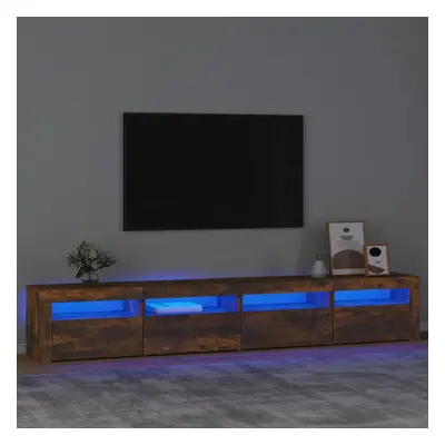 vidaXL TV skříňka s LED osvětlením kouřový dub 240x35x40 cm