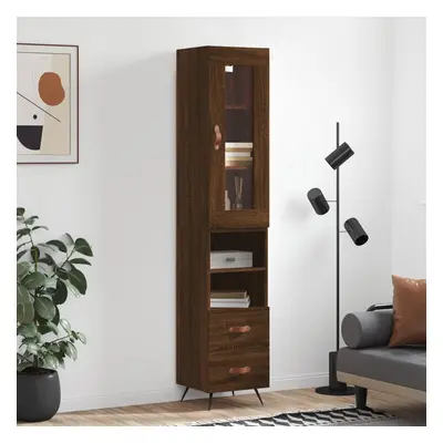 vidaXL Skříň highboard hnědý dub 34,5 x 34 x 180 cm kompozitní dřevo