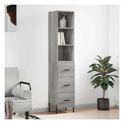 vidaXL Skříň highboard šedá sonoma 34,5 x 34 x 180 cm kompozitní dřevo