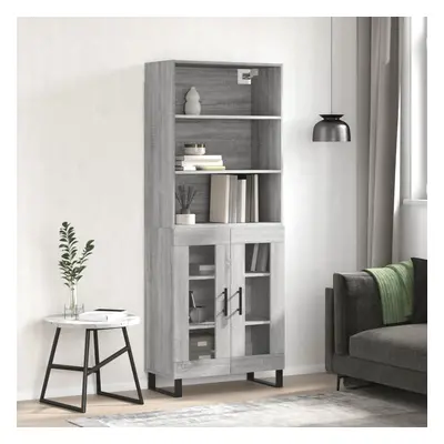 vidaXL Skříň highboard šedá sonoma 69,5 x 34 x 180 cm kompozitní dřevo