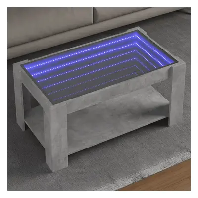 vidaXL Konferenční stolek s LED betonově šedý 93 x 53 x 45 cm kompozit