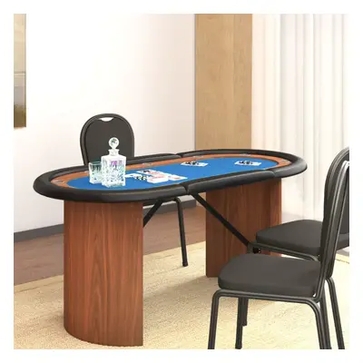 vidaXL Pokerový stůl pro 10 hráčů modrý 160 x 80 x 75 cm