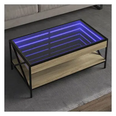 vidaXL Konferenční stolek s Infinity LED dub sonoma 90 x 50 x 38 cm