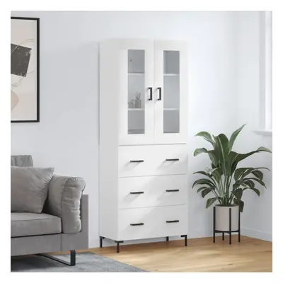 vidaXL Skříň highboard lesklá bílá 69,5 x 34 x 180 cm kompozitní dřevo