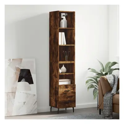 vidaXL Skříň highboard kouřový dub 34,5 x 34 x 180 cm kompozitní dřevo