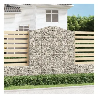 vidaXL Klenutý gabionový koš 200 x 50 x 220/240 cm pozinkované železo