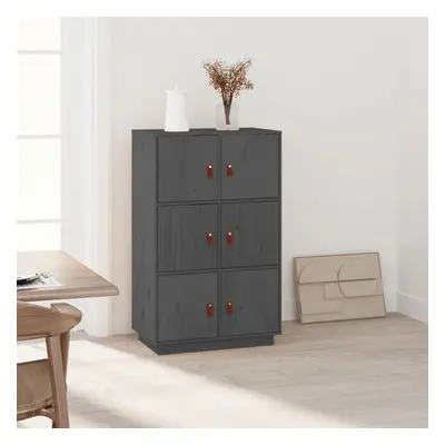 vidaXL Skříň highboard šedá 67 x 40 x 108,5 cm masivní borové dřevo