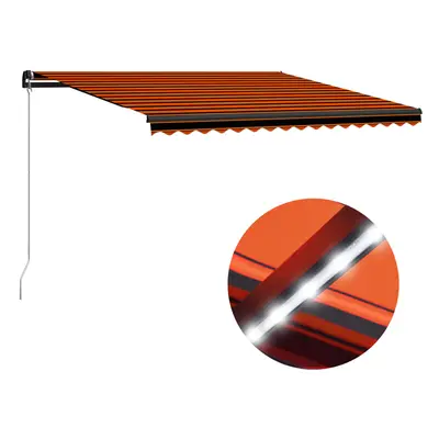 vidaXL Ručně zatahovací markýza s LED světlem 400x300 cm oranžovohnědá