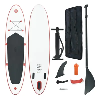 vidaXL Nafukovací Stand Up Paddleboard (SUP) červenobílý