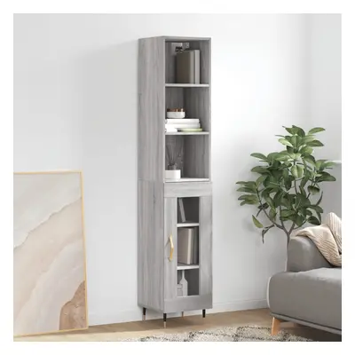 vidaXL Skříň highboard šedá sonoma 34,5 x 34 x 180 cm kompozitní dřevo