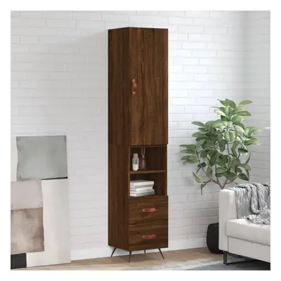 vidaXL Skříň highboard hnědý dub 34,5 x 34 x 180 cm kompozitní dřevo