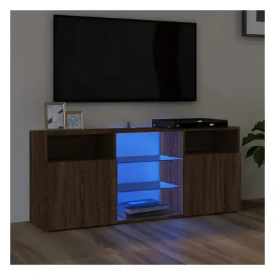 vidaXL TV skříňka s LED osvětlením hnědý dub 120 x 30 x 50 cm