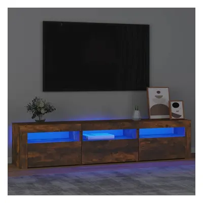 vidaXL TV skříňka s LED osvětlením kouřový dub 180x35x40 cm