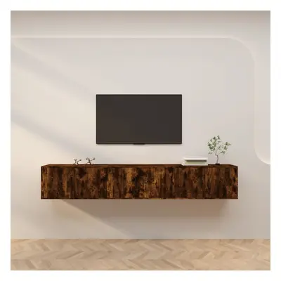 vidaXL Nástěnné TV skříňky 3 ks kouřový dub 80 x 34,5 x 40 cm