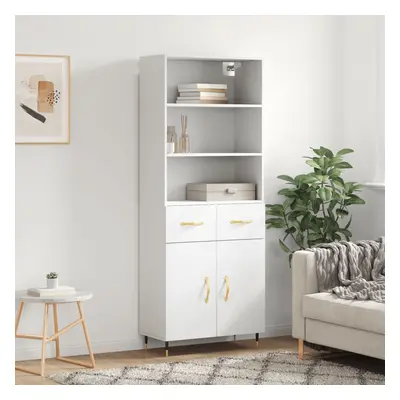 vidaXL Skříň highboard bílá 69,5 x 34 x 180 cm kompozitní dřevo