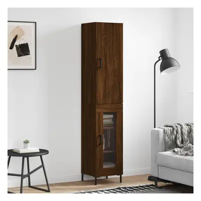 vidaXL Skříň highboard hnědý dub 34,5 x 34 x 180 cm kompozitní dřevo