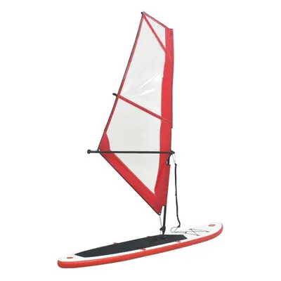 vidaXL Nafukovací Stand Up Paddleboard s plachtou červeno-bílý