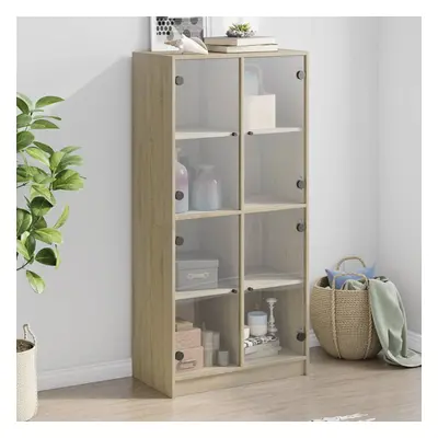 vidaXL Highboard s dvířky dub sonoma 68 x 37 x 142 cm kompozitní dřevo