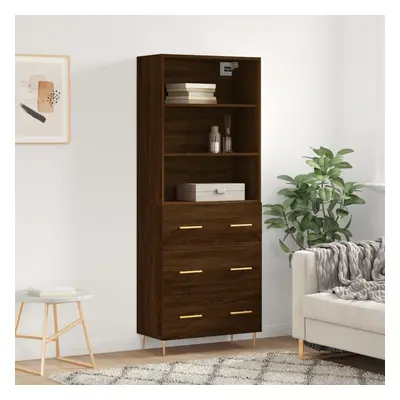 vidaXL Skříň highboard hnědý dub 69,5 x 34 x 180 cm kompozitní dřevo