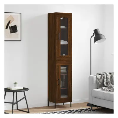 vidaXL Skříň highboard hnědý dub 34,5 x 34 x 180 cm kompozitní dřevo