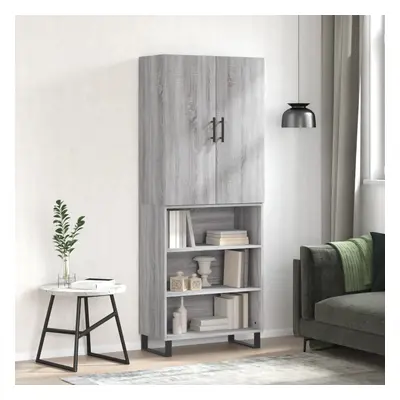 vidaXL Skříň highboard šedá sonoma 69,5 x 34 x 180 cm kompozitní dřevo