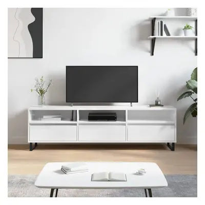 vidaXL TV skříňka bílá vysoký lesk 150 x 30 x 44,5 cm kompozitní dřevo