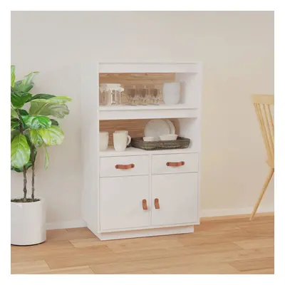 vidaXL Skříň highboard bílá 67 x 40 x 108,5 cm masivní borové dřevo