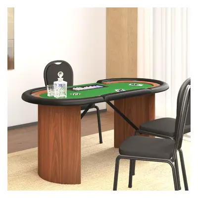 vidaXL Pokerový stůl pro 10 hráčů držák na chipy zelený 160x80x75 cm