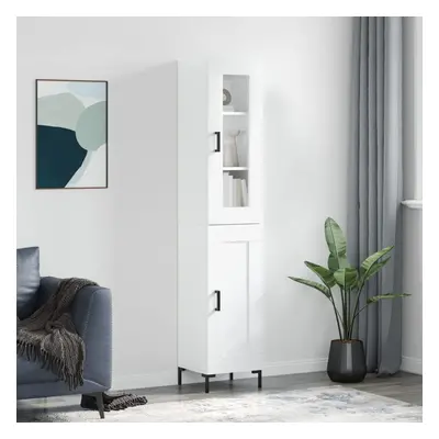 vidaXL Skříň highboard bílá s vysokým leskem 34,5x34x180 cm kompozit